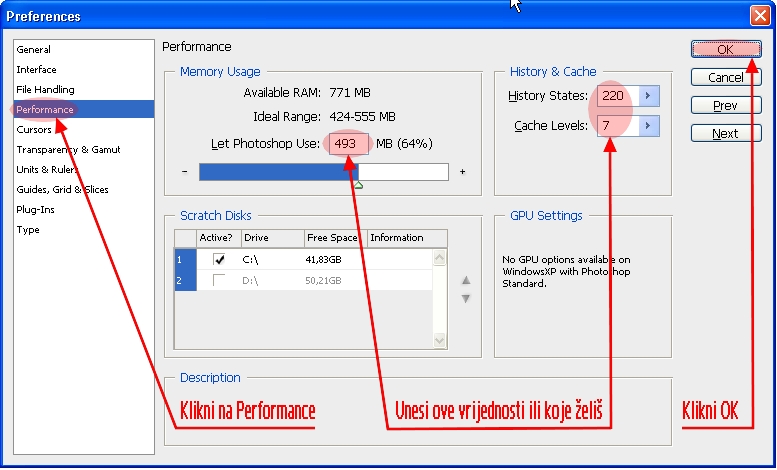 photoshop history preference