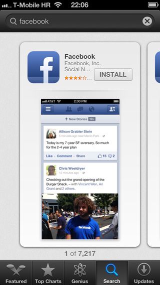 iphone facebook rezultat