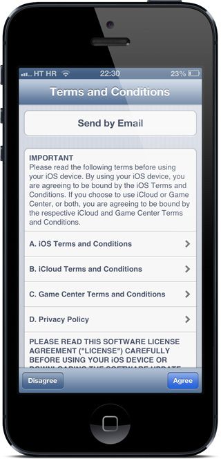 ios 7 uvjeti korištenja
