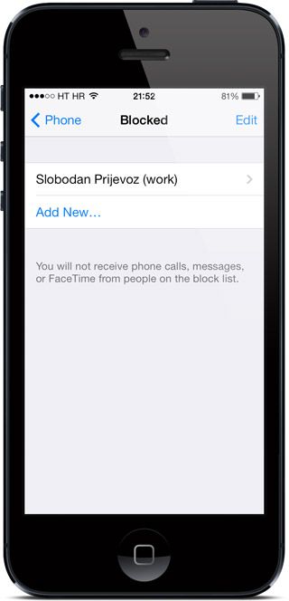 iphone blokiranje kontakata