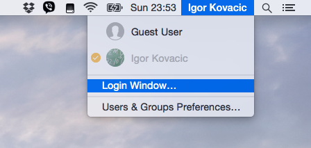 login window