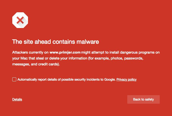 wp hacked notification