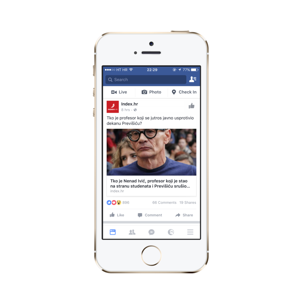 Facebook live button
