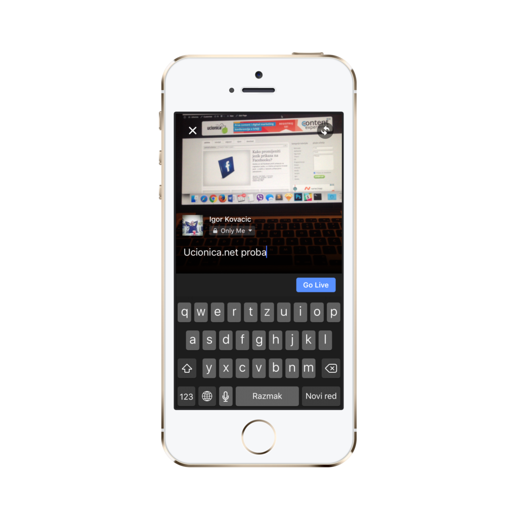 Facebook live naslov